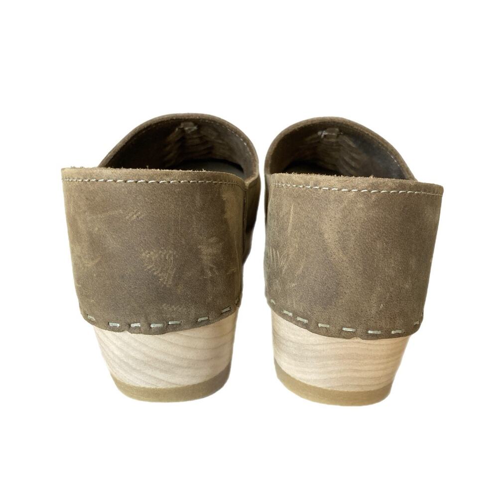 Sven Clogs Swedish Wooden Brown Leather Nubuck Size 37 - Picture 4 of 9